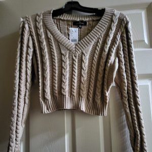 New Crop V Neck Sweater size Small